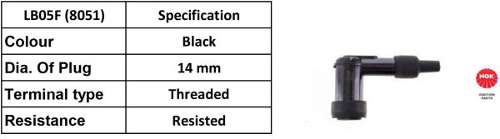 NGK Spark Plug Cap LB05F (black) (8051)