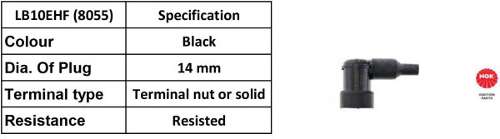 NGK Spark Plug Cap LB10EHF (black) (8055)