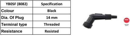 NGK Spark Plug Cap YB05F (black) (8082)
