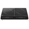 Baridi Portable Induction Hob: Two Zone Cooktop with 13A Plug, 2800W, 10 Power Settings, Touch Controls, 3-Hour Timer Function, Child Safety Lock, Black